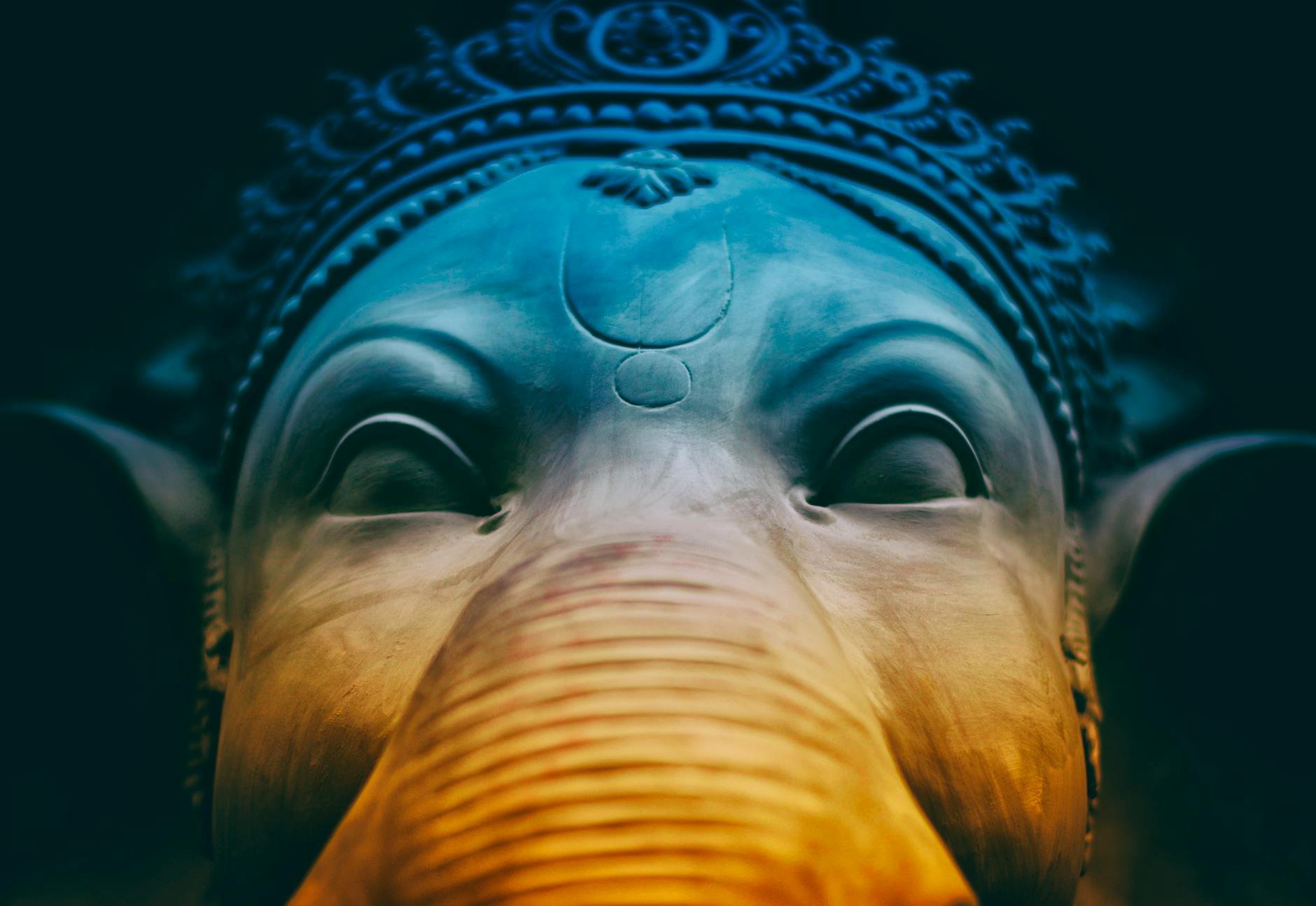 Handcrafted divine statue in a spiritual setting